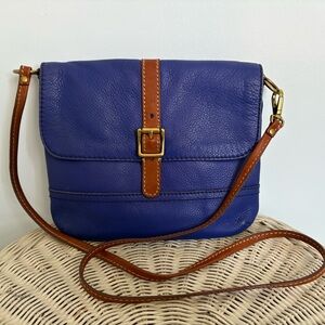 Fossil Cobalt Blue Leather Crossbody Bag